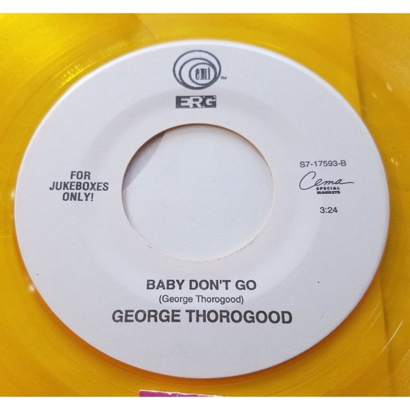 George Thorogood Howlin For My Baby / Baby Don't Go 45 Rock Yellow Vinyl - Picture 2 of 4